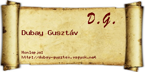 Dubay Gusztáv névjegykártya